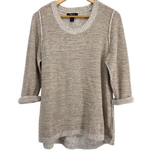 Style Co Knit Sweater Beige Marled 3/4 Sleeve Pullover Women's Size‎ L